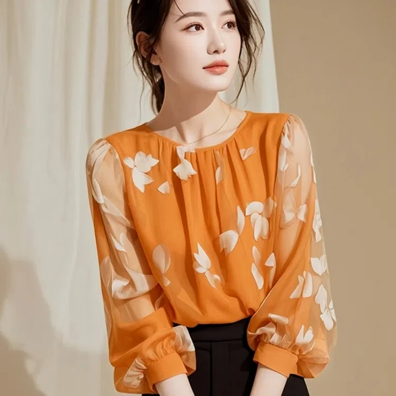 Francuska szyfonowa koszula w kwiaty dla nowego trendów mody damskiej, super piękny, wyjątkowy i piękny design Sense Small Top