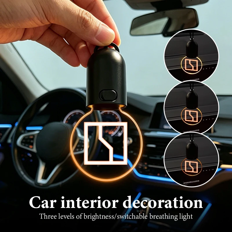 Car Glow LED Light Pendant Hanging Rearview Mirror Accessories For Zeekr Krypton 001 009 003 7X 2024 2025 X MIX 007 2021 2022