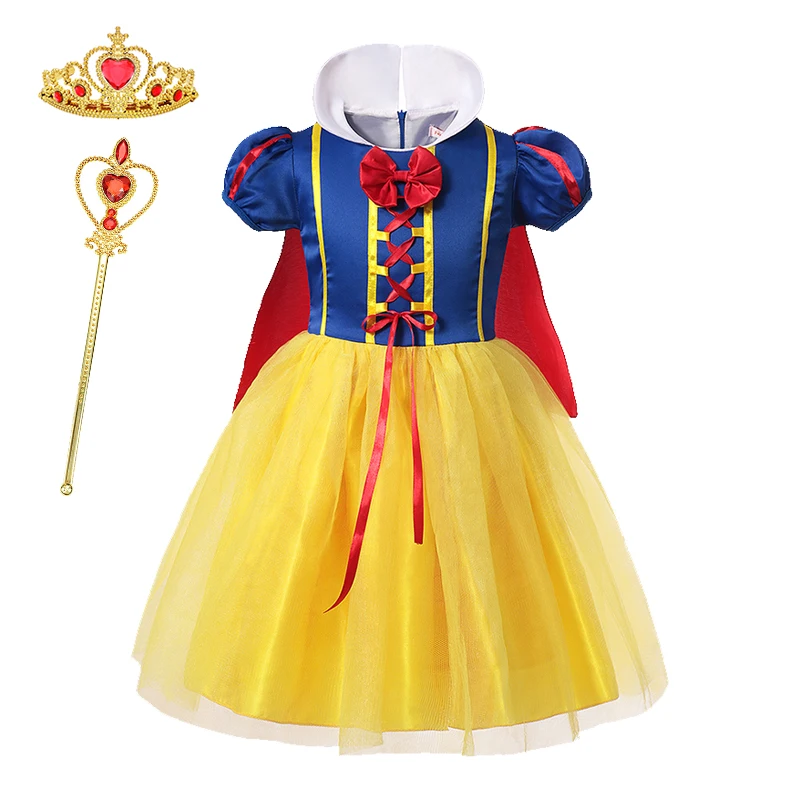 2024 Disney Meisjes Rapunzel Prinsessenjurk Cinderella Sneeuwwitte Aurora Sofia Cosplay Kostuum Kinderen Verjaardagsfeestje Kleding