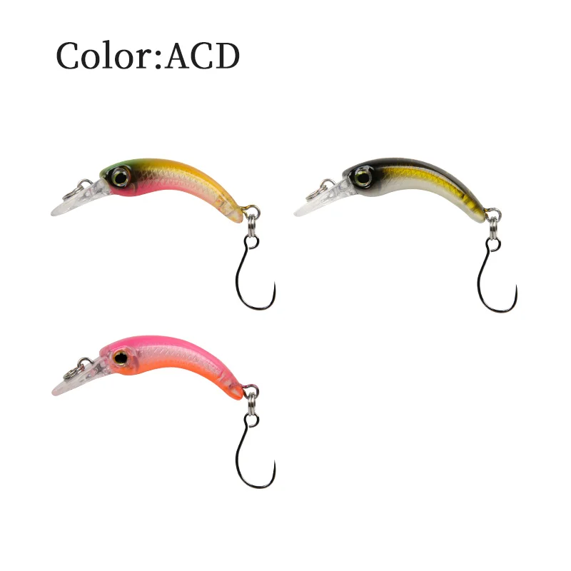 LETOYO Mini-Forellenköder, 1,2 g, schwimmende Minnow-Forellen-Angelköder, Mikro-Hartköder, künstlicher Köder, Wobbler für Forellen, Barsch