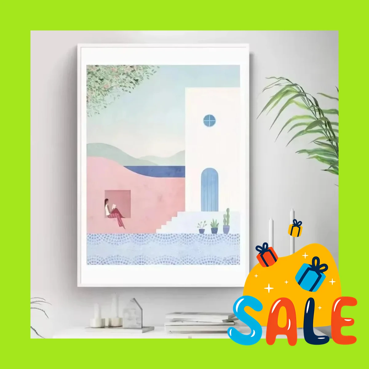 Yosemite in Silence – Minimalist Natural Landscape Illustration Frameless Canvas for Bedroom Home Decor 2026