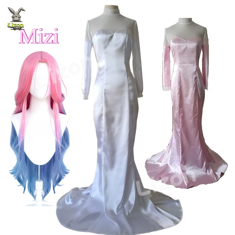 Mizi Anime Alien Stage R 5 Round 5 Cosplay Costume Prop Pink Wig White Suit Female Male Roleplay Party Dress Set