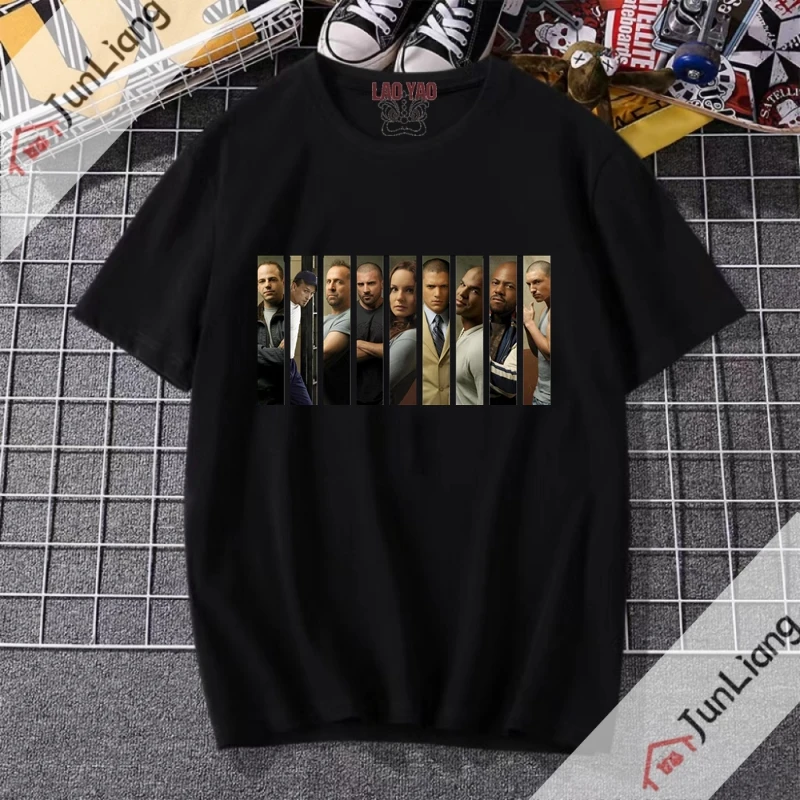 Vintage T Shirts Tv Series Prison Break Aesthetic Clothing Michael Scofield Y2k Shirt Streetwear Printed T-shirt Top Harajuku