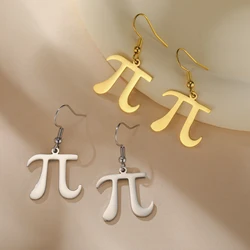 Sipuris Mathematical Symbol Dangle Earrings Stainless Steel Pie Stud Earring For Women Fashion Jewelry Accessories Gift