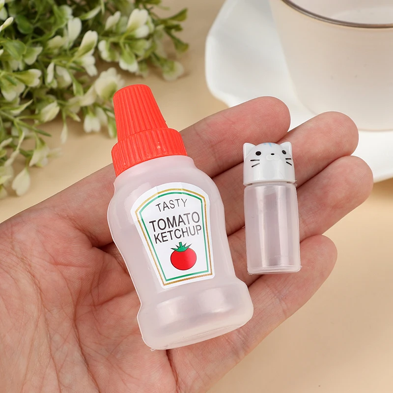 1/2PCS Mini Squeeze Sauce Ketchup Bottle Portable Small Salad Dressing Container Bento Box Seasoning Storage Bottle Jar Accessor