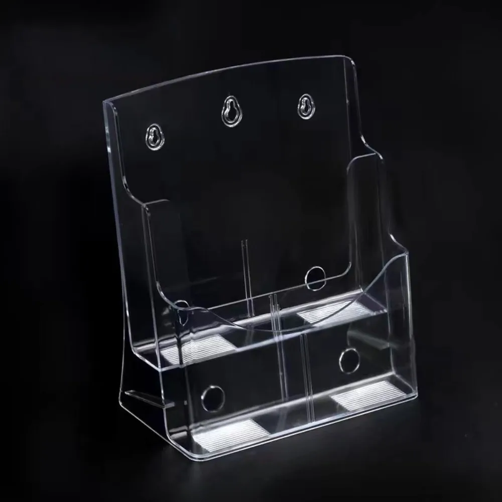 A4/A5/A6 Clear Flyers Display Stand 2/3/4 Layers Wall Mount Brochure Holder Stable Base Space Saving Acrylic Magazine Organizers