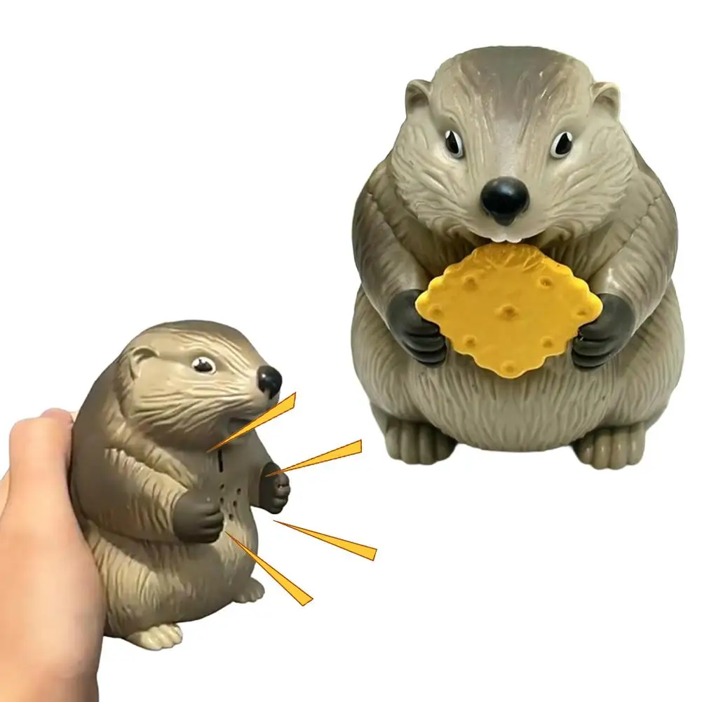 

1pcs Screaming Groundhog Abstract Sounding Toy Funny Prank For Party and Office Desktop Decor Ornaments For Friends' Gift