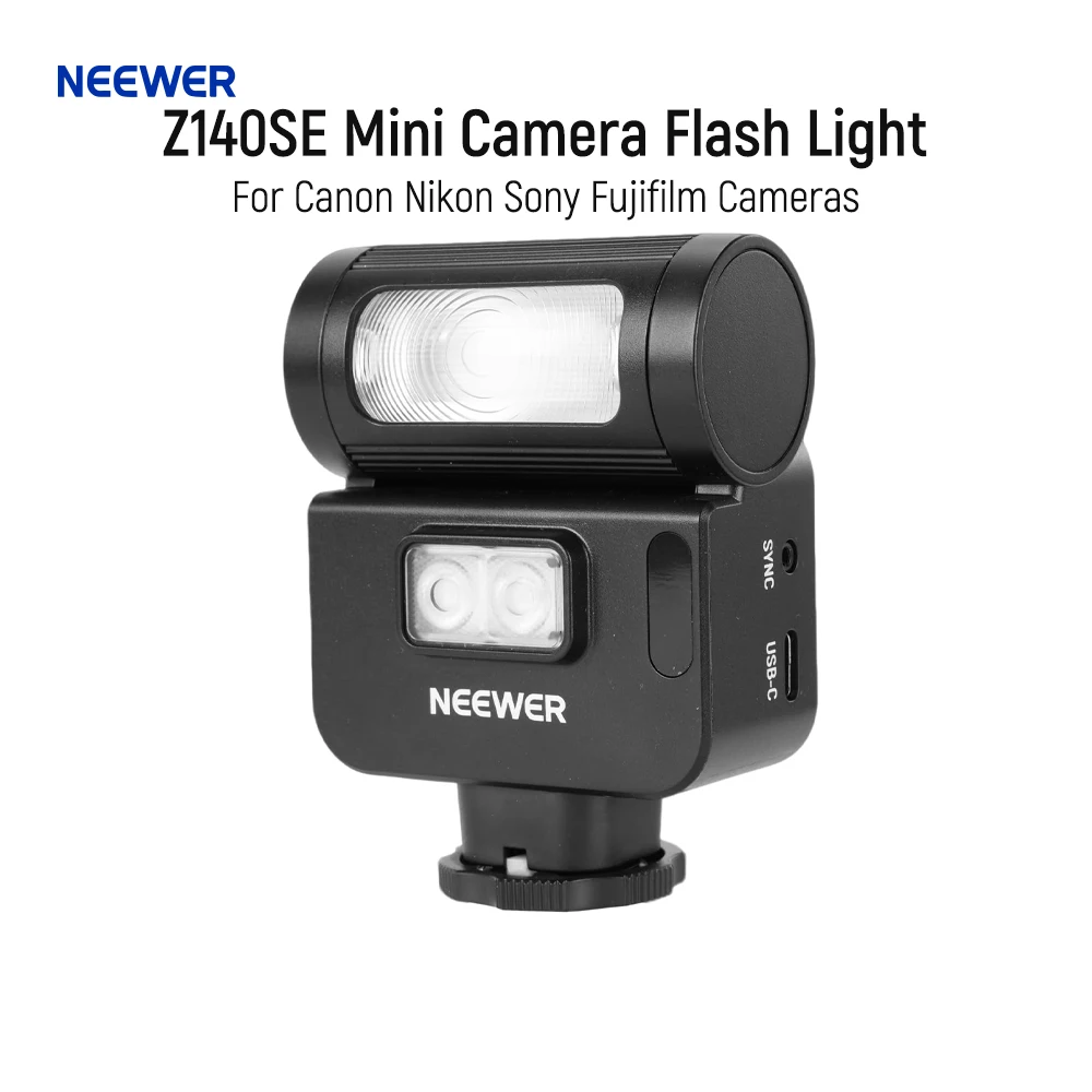 Mini Flash para Cámara NEEWER Z140SE, 13Ws 600mAh/650 Flashes de Potencia Máxima 6200±200K para Cámaras Canon, Nikon, Sony y Fujifilm