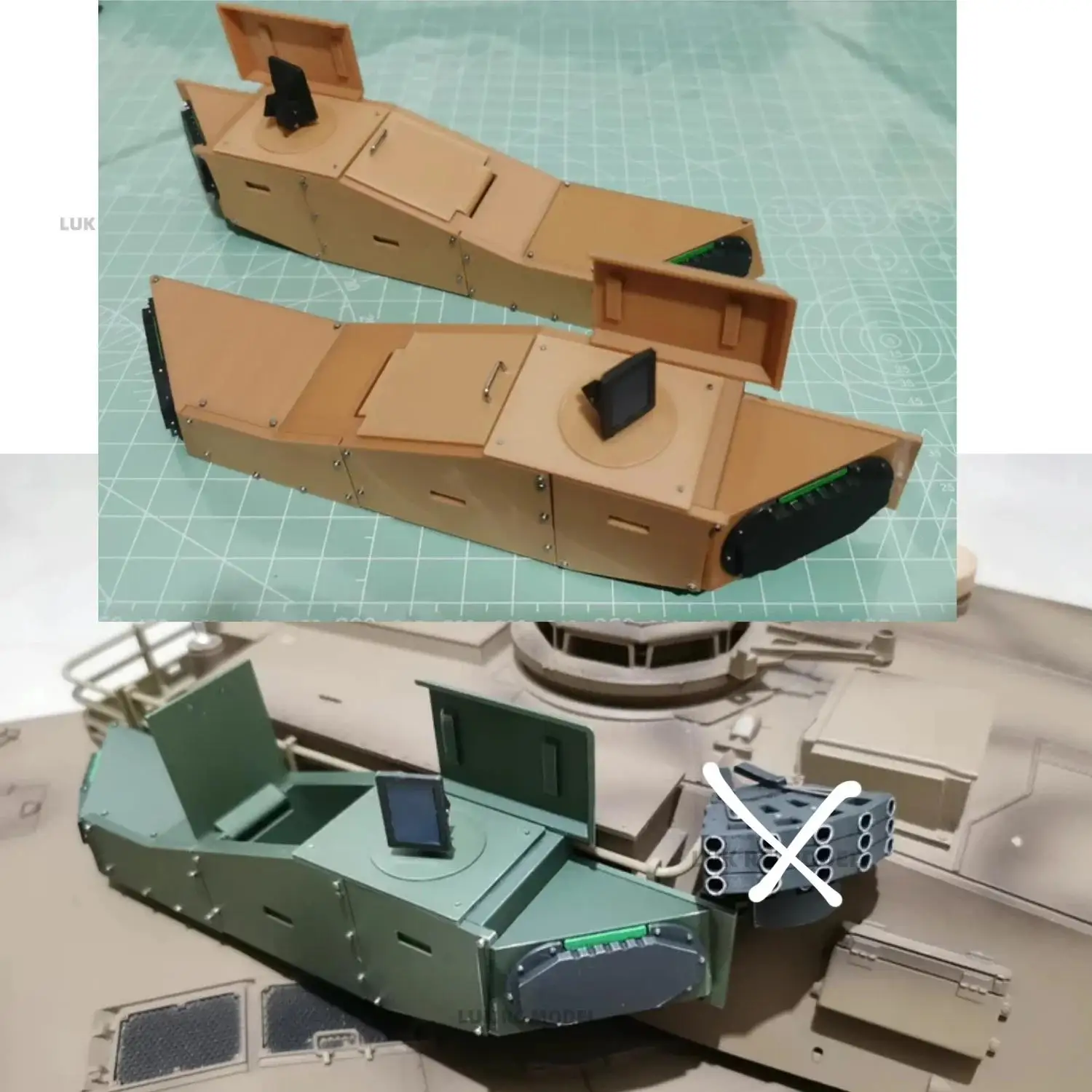 Sepv3 Trophy Active Defense System For 1/16 RC Tank HL Tamiya M1A2 Decorative Accessories Yellow Plastic Modified DIY Boy Gifts