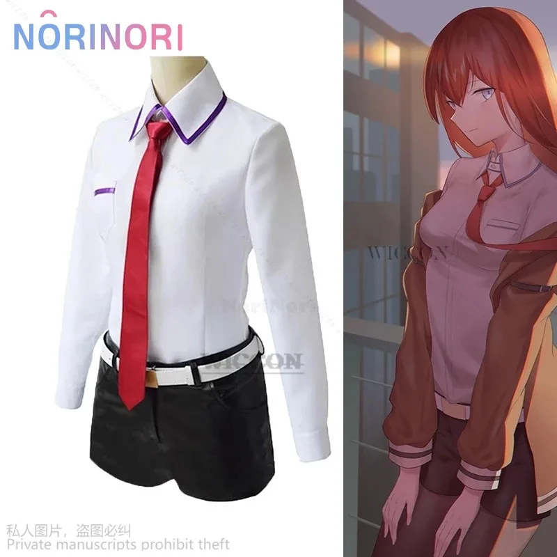 2025 Anime Steins Gate Makise Kurisu uniforme traje Cosplay disfraz Christina cortavientos chaqueta camisa pantalones cortos mujer costo de Halloween