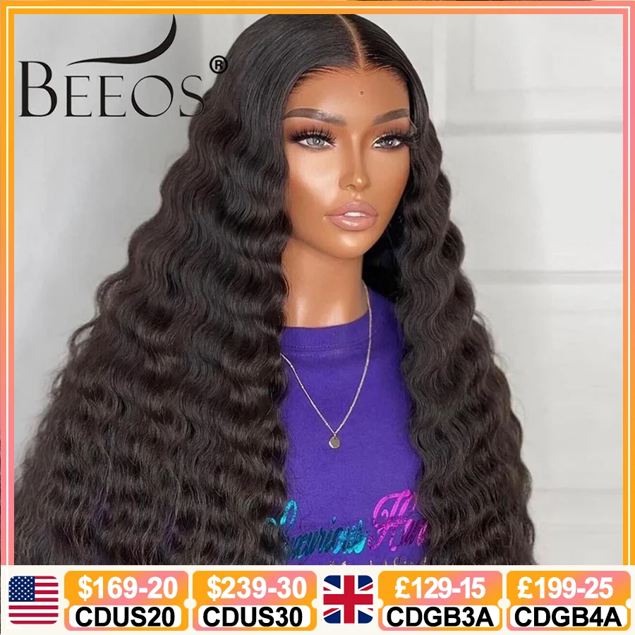 

250% Wear&Go Glueless 13x6 HD Lace Frontal Human Hair Wigs Ready To Wear Preplucked 5x5 HD Closure Wig For Women Loose Deep Wave