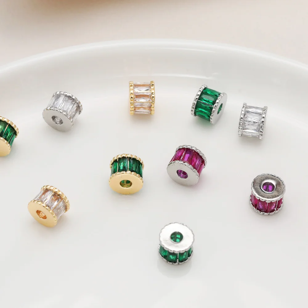 

Cordial Design 30Pcs 5*7MM DIY Bracelets Accessories/CZ Effect/Jewelry Findings/Cylinder Shape/Hand Made/Spacers Bead #195072