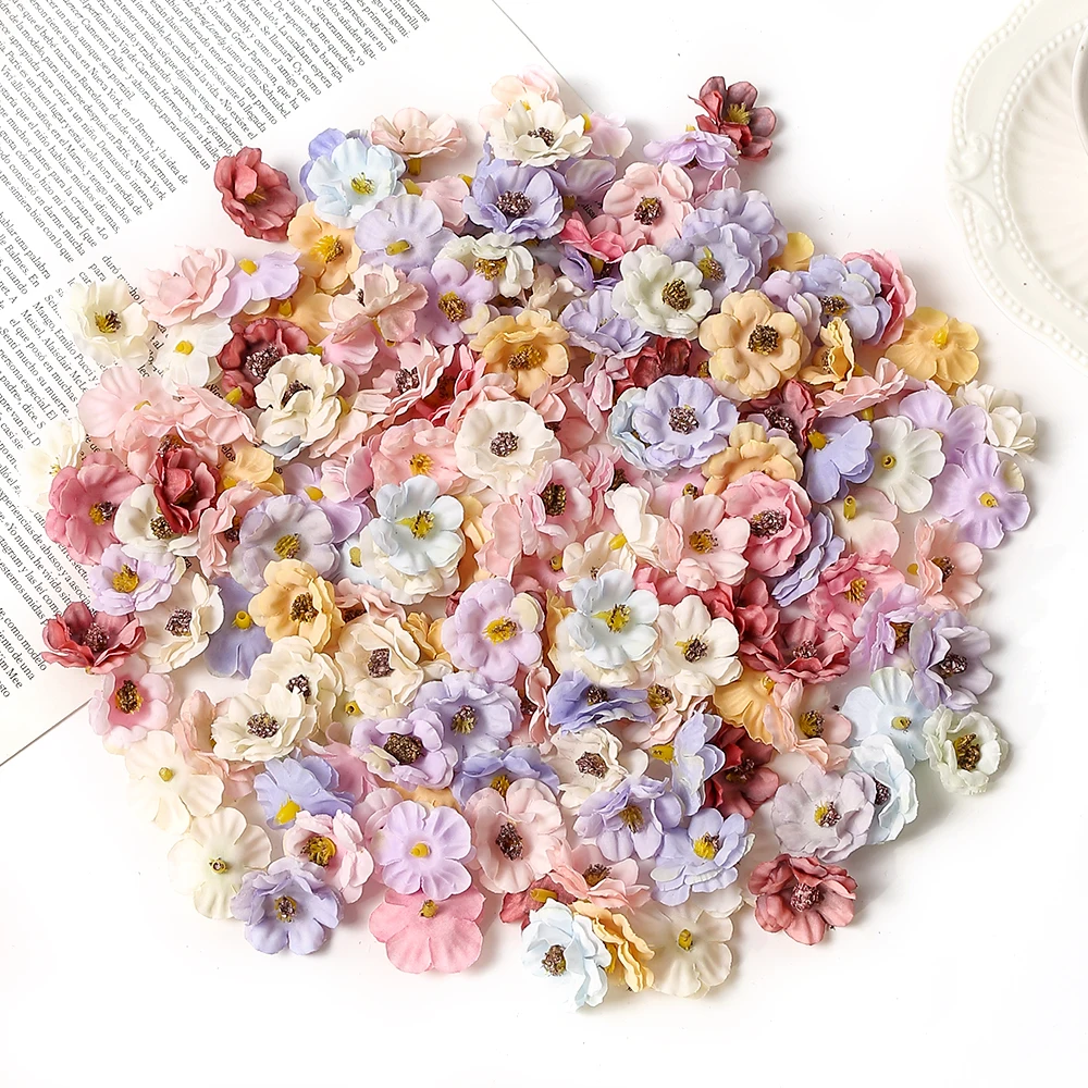 30Pcs 3cm Mini Daisy Decorative Flower Artificial Silk Flowers Party Wedding Decorations Home Wall Decor DIY Sewing Accessories