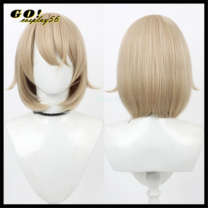 Falin Touden Cosplay Wig Bangs Pale Blonde Short Synthetic Hair Anime Delicious in Dungeon Meshi Food Anime Headwear