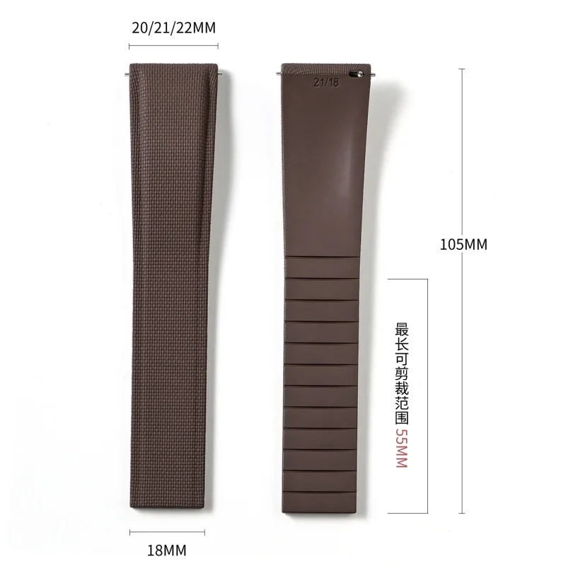 Premium Universal Quick Release FKM Watch Strap For Omega Breitling Avenger 20 21 22mm Replacement Watch band Soft Wristband Men view 4