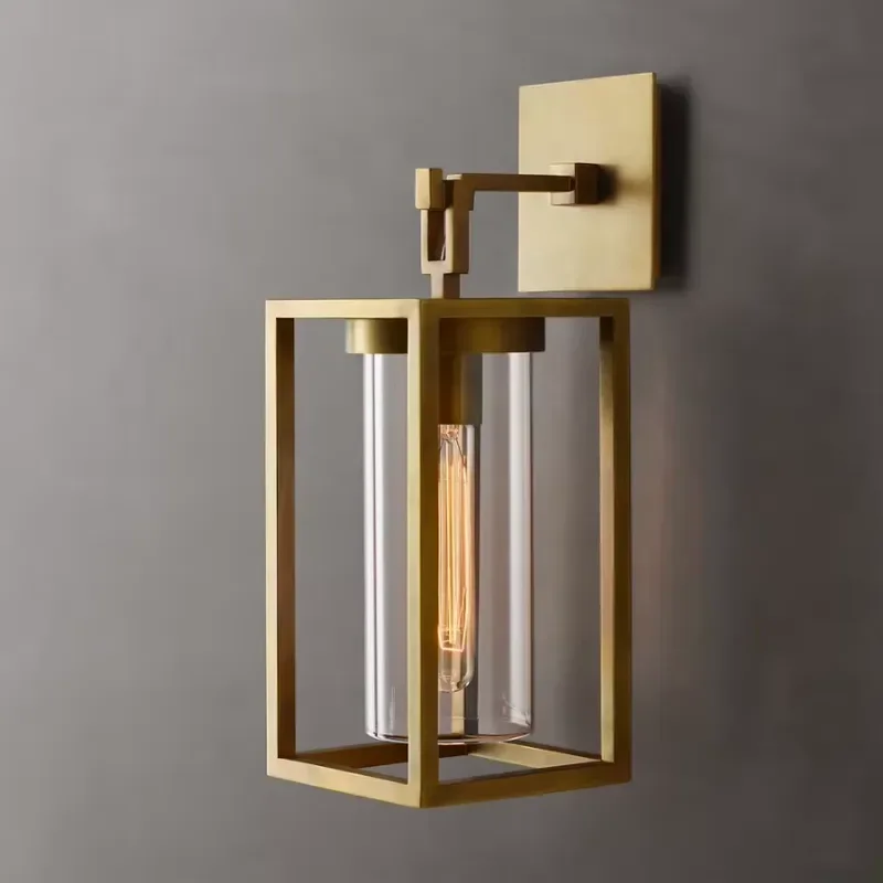 Versatile Lighting Solution Hotel Home Living Room Copper Glass Sconce LED Industrial Warm White Light Indoor Outdoor