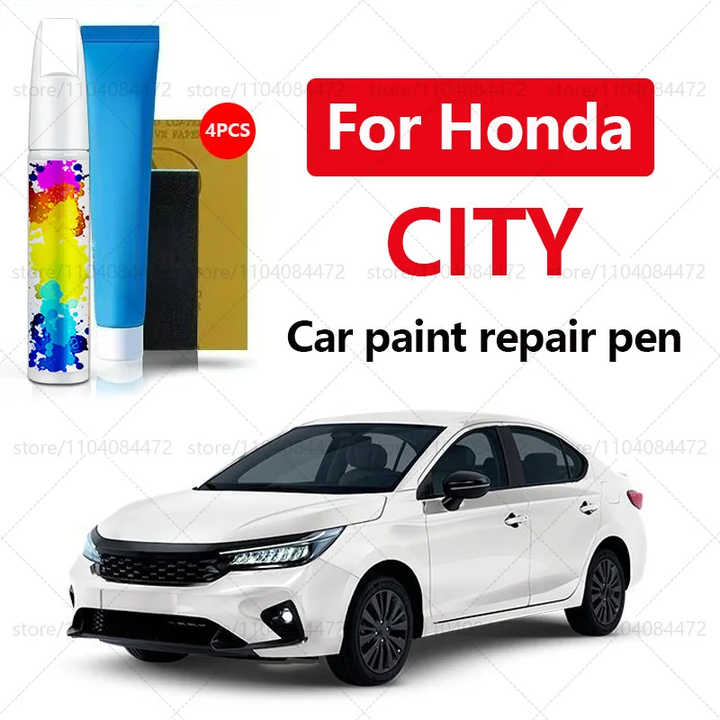 

Ручка для ремонта автомобильной краски на 1981-2025 годы Honda City, аксессуары для ремонта царапин, 4 шт., белый, коричневый, синий, красный, серый, серебристый