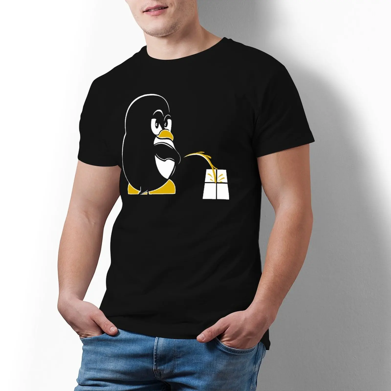 Camiseta retrô de algodão com sistema operacional, Linux, nerd geek, sudo, sistema operacional, manga curta, tamanho grande, verão