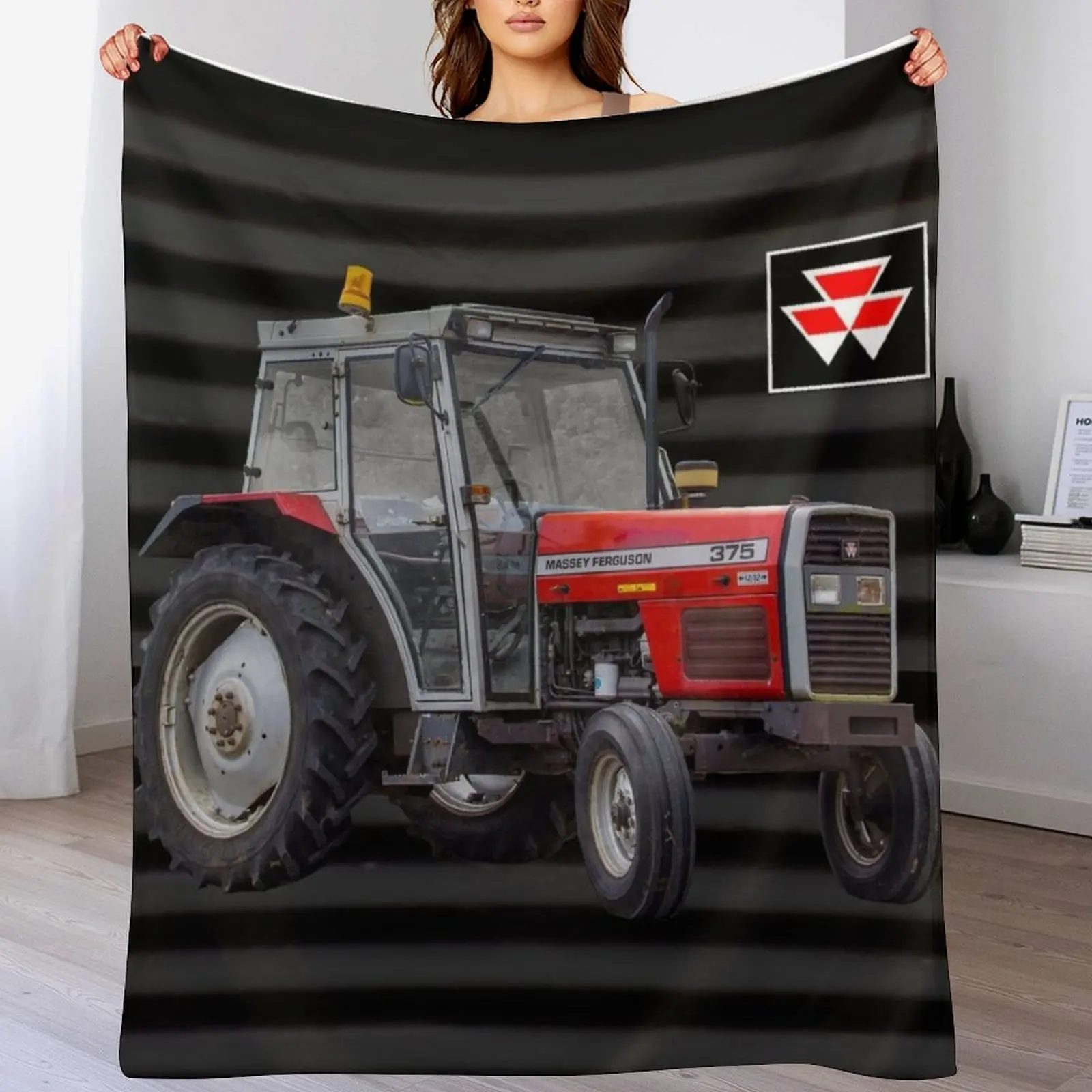 

375 Red tractor Throw Blanket Shaggy Sofa Quilt Softest Picnic Blankets