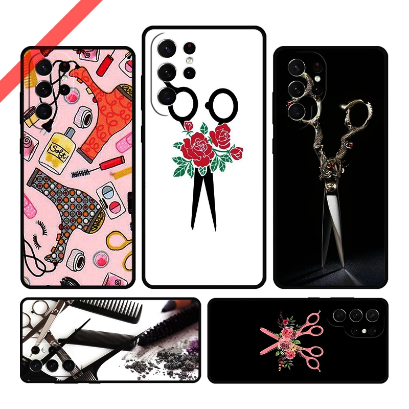 barbershop Hair Stylist Hairdresser Phone Case For Samsung S20 FE S21 S10 S23 Plus S24 S22 Ultra Note20 Note10 S9 S8 Cover