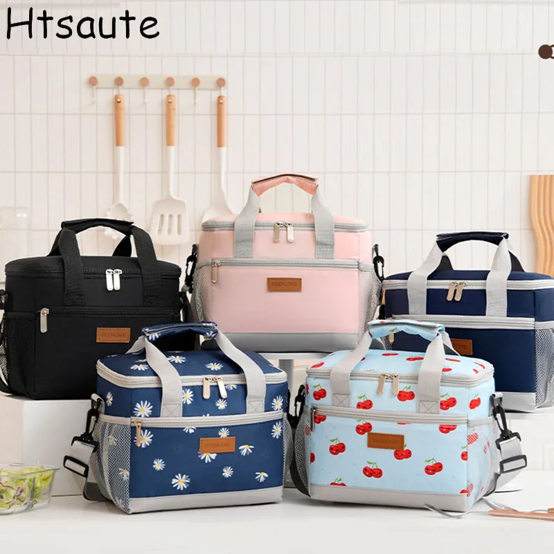 

Cute Portable Insulated Lunch Bag Large Capacity Printed Thermal Food Container Bag Waterproof Cooler Bags for Students Adult
