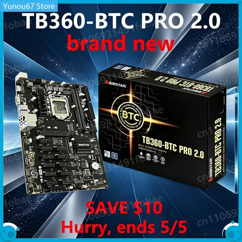 For BIOSTAR TB360-BTC PRO 2.0 B360 LGA 1151 Motherboard ATX M.2 For 8th 9th Gen i9-9900K i7-9700K i7-8700K i5-9600K i3-8350K