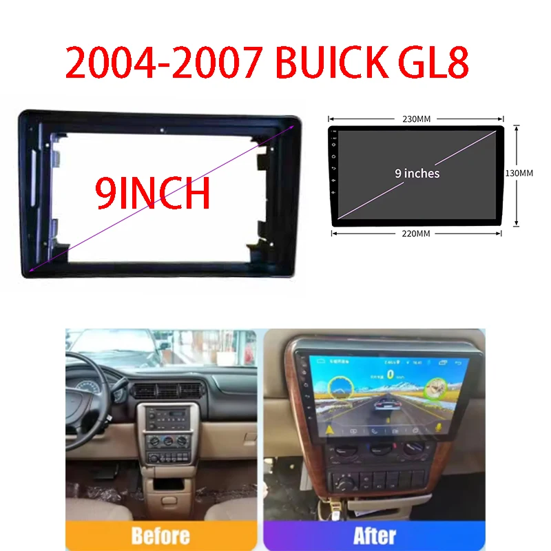 

9 inch 2 Din android Car Radio Fascia Frame for Buick GL8 2004-2007 car panel Dash Mount Kit