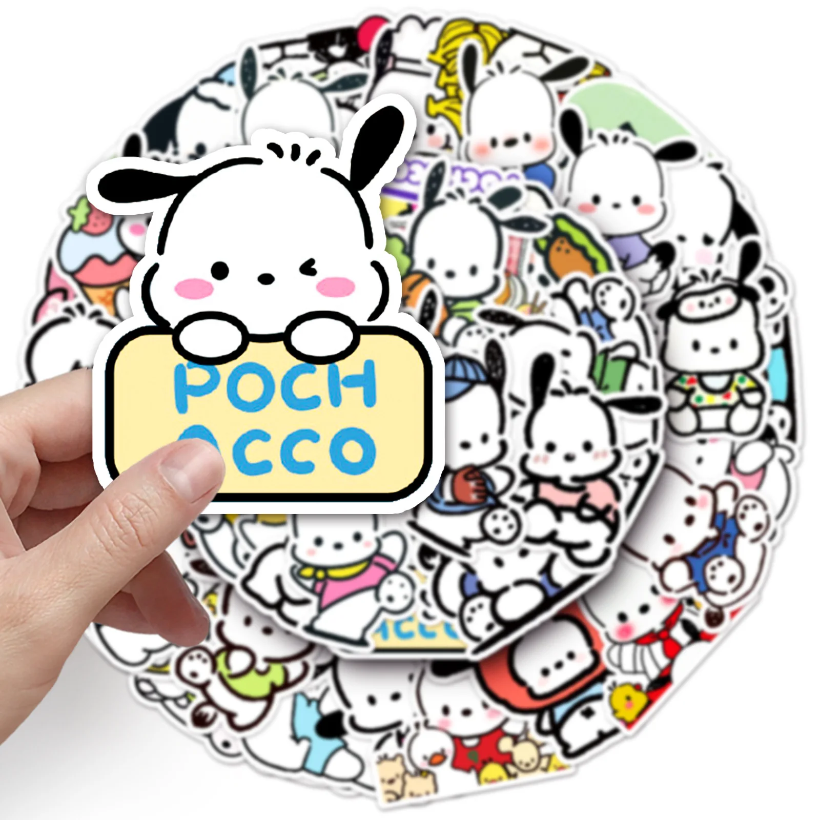 50 Stks/set Sanrio Serie Hoge Kwaliteit Pochacco Stickers Kawaii Pochacco Cartoon Decoratie Diy Hand Account Dagboek Stickers Geschenken