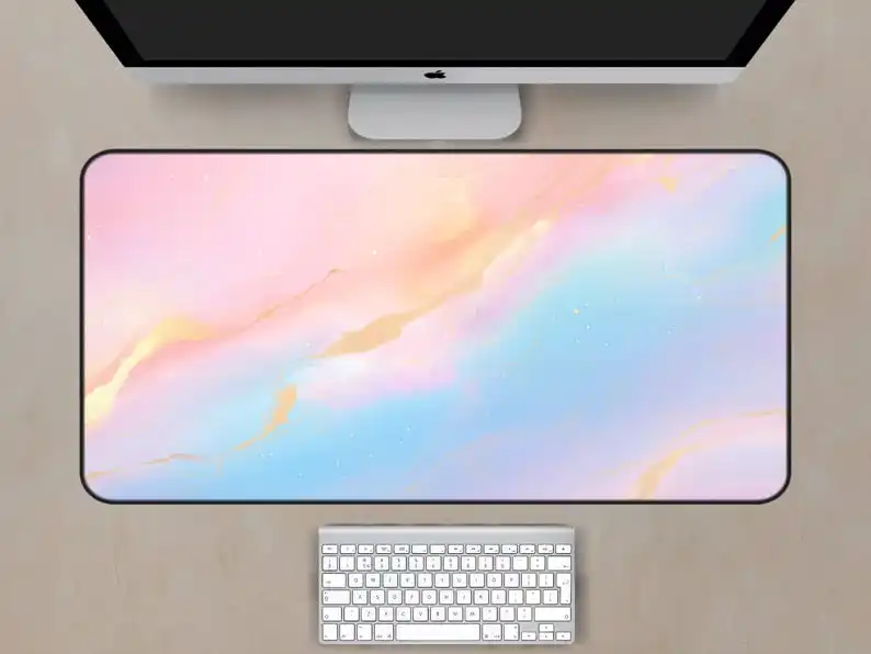 Gouden en zachte marmeren muismat, roze en blauwe placemats, esthetische marmeren placemats zijn de perfecte cadeaus voor vrienden.