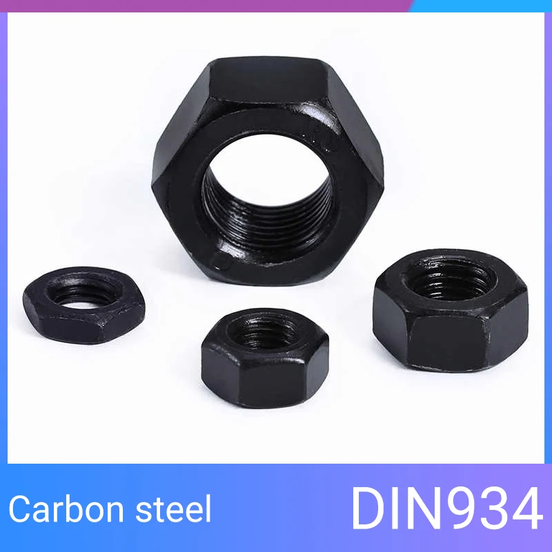 Hexagon Hex Nuts M5 M6 M8 M10 M12 M14 M16 M18 M20 M22 M24 black oxide carbon steel metric hex nuts