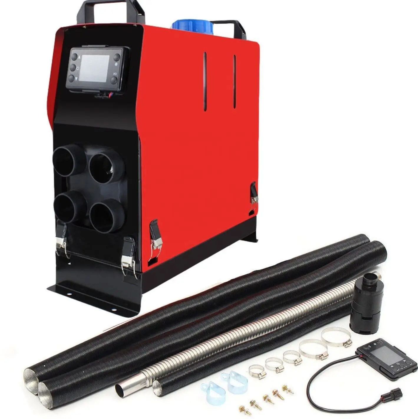 Complete accessoirekit Boot Auto Camper Vrachtwagen 5KW 8KW 12V Dieseluchtverwarmer Dieselverwarmer met LCD-scherm en 1 luchtuitlaat