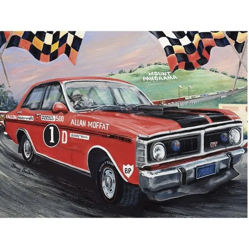 Allan Moffat Falcon GTHO Tin Sign 40x30cm by Jenny Sanders --Tin Sign