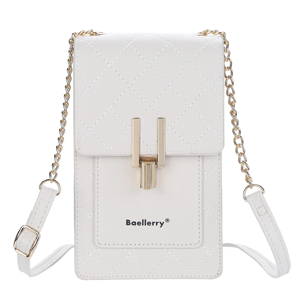 2024 New Trendy Women Crossbody Shoulder Bag White Soft Leather Wallet Phone Purse Female Luxury Brand Messenger Bag Lovely Gift