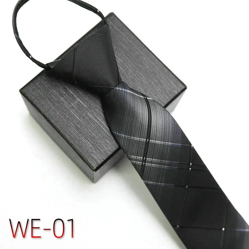 

New formal business wedding tie men's zipper 7cm 1200 needle polyester silk men's tie suit