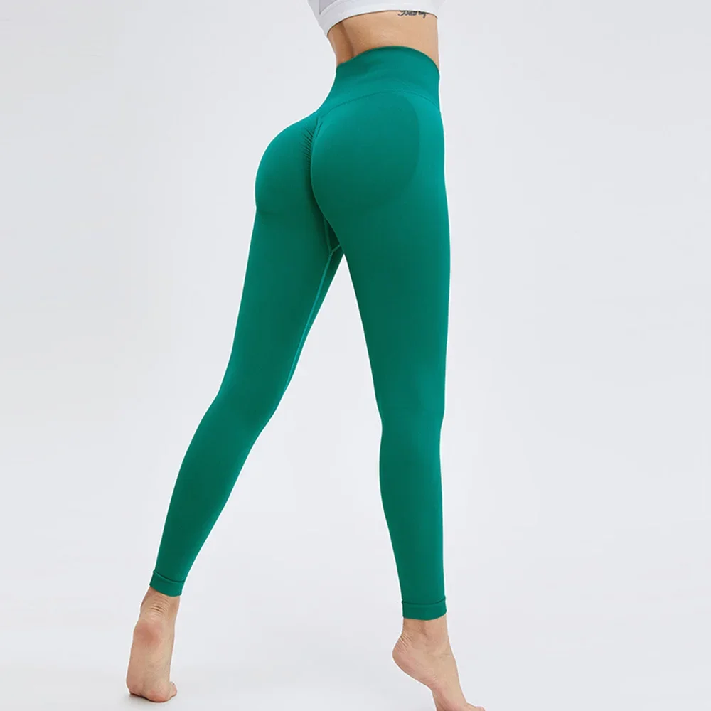 กางเกงโยคะสตรีกีฬากางเกงขายาวผู้หญิงไม่มีรอยต่อเอวสูง Push Up ผู้หญิง Tights ฟิตเนสออกกําลังกาย Leggins Running Gym เสื้อผ้า