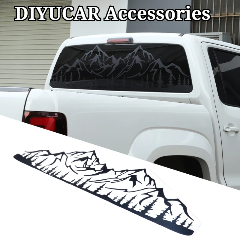 For Volkswagen Amarok 2011-2018 PVC Black Car Rear Window Glass Sticker Decals Exterior Car Accessories