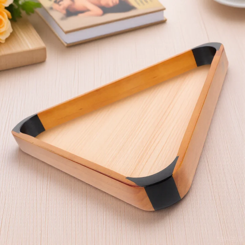 

Wooden Pool Table Billiard Ball Rack Triangle Frame Sturdy Durable Design Fits Standard Size Room Home Club Use Mini