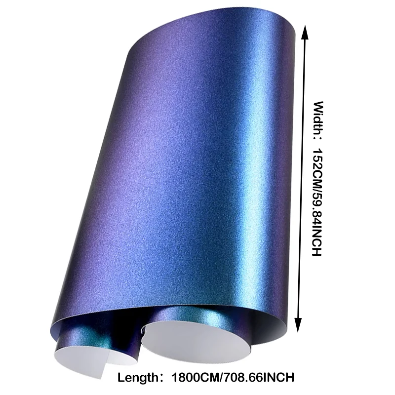 152CMx18M PET Matte Mystical Purple Blue Red Car Full Body Wrapped Vinyl Film Car color Film Protective Paper Cover Accessories