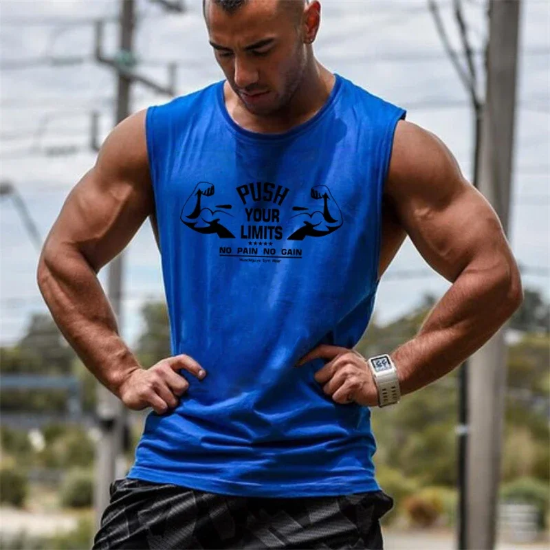 Muscleguys Fitness Tank Tops Men Bodybuilding Stringer Singlets Summer Brand Gym Clothing Cotton Vest Running Sleeveless Shirt
