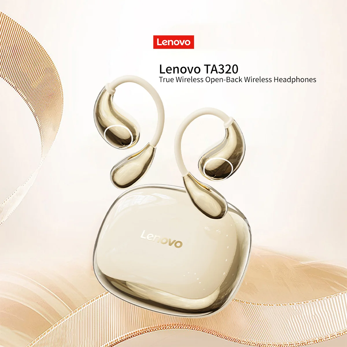 Lenovo TA320 Over-Ear Hook Wireless Earbuds Bluetooth 5.4 Touch Control Long Battery Life Built-in Call Microphone Sports Earbud