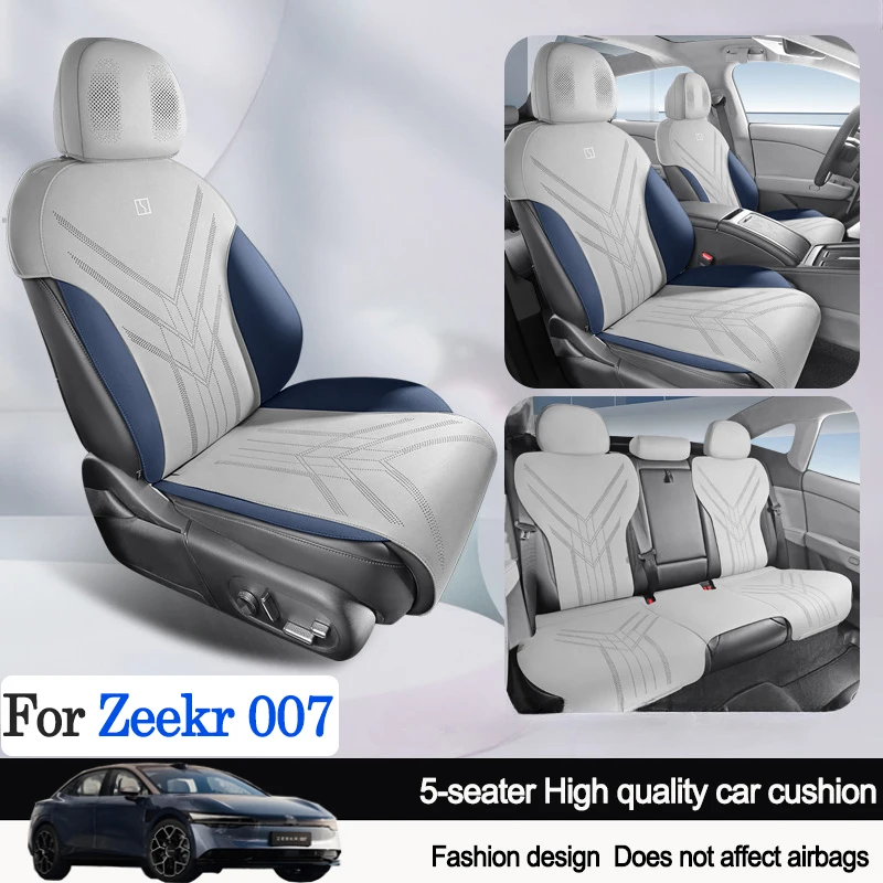 High Auto Car Seat Cushion Cover for Zeekr 007 2024 2025 2026 Four Seasons Seat Aviation Artificial Leather Mat Pad