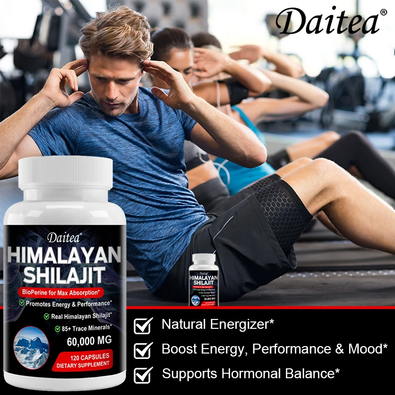 Pure Himalaya Shilajit Capsules - Natural Energizer To Rejuvenate The Body, Improve Mental Clarity and Boost The Immune System