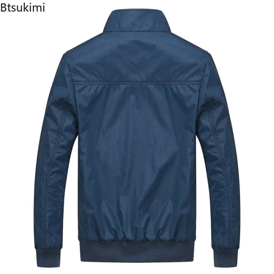 2024 Men's Lightweight Versatile Jacket Fashion Stand Collar Casual Business Jacket Zip Up Coats with Pocket Men Windproof Coats