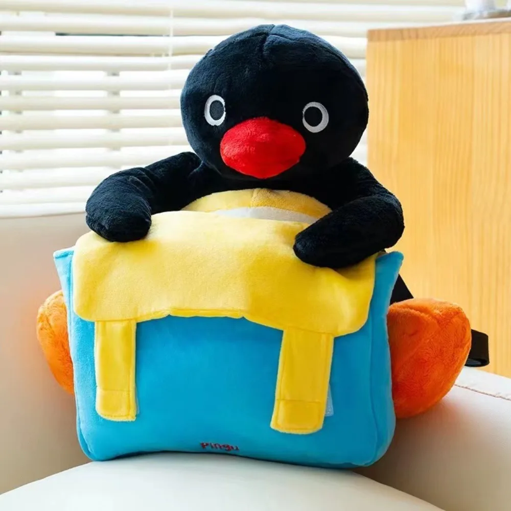 

New Fluffy Penguin Bag Sweet Soft Plush Penguin Backpack Students Cute Hand Bag