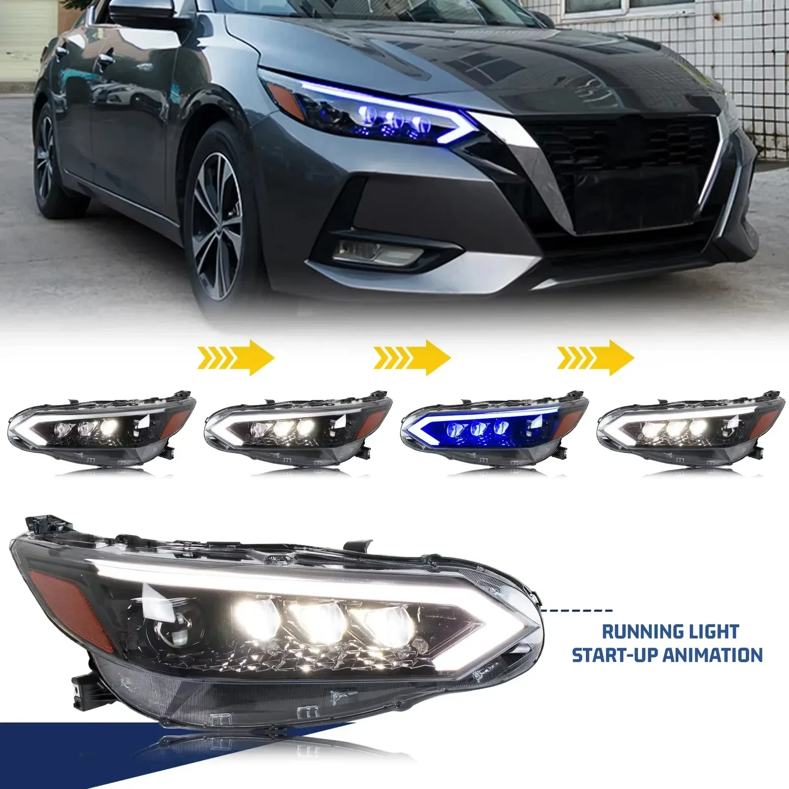 LED Headlights for B18 SV SR 2020 2021 2022 2023 Start-up Animation Sequential Indicator Projector Front Lamps