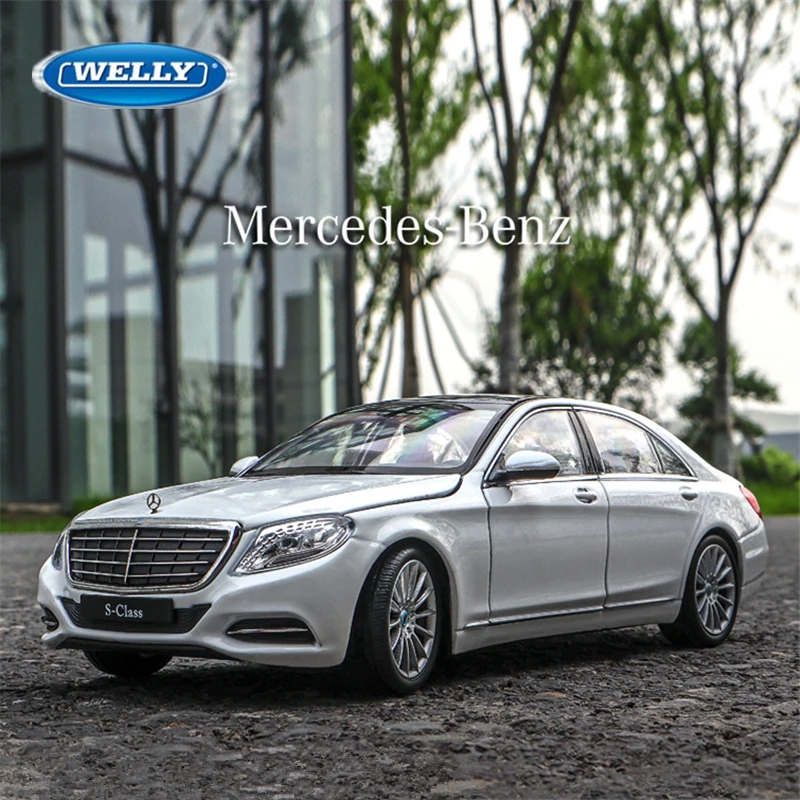 Welly 1:24 Mercedes Benz S-Class S500 Alloy Car Model Diecast Metal Toy Vehicles Car Model High Simulation Collection Kids Gifts