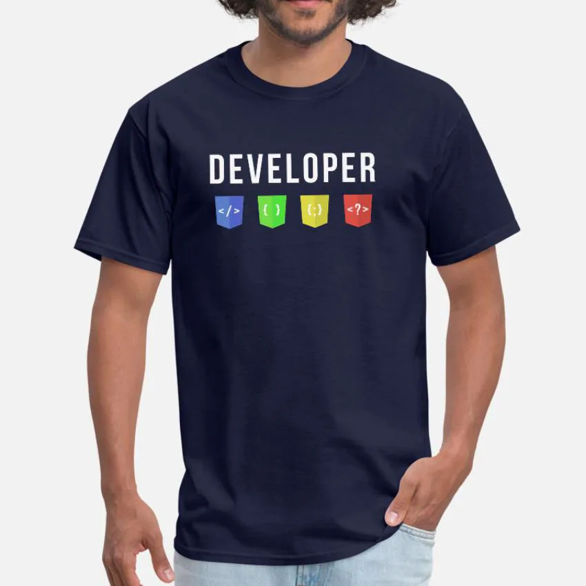 T-shirt manches courtes, estival et humoristique, à la mode, de haute qualité, avec image du site web du développeur
