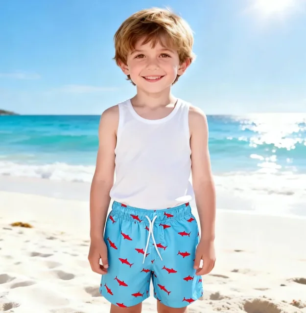 Summer New Children's Clothing for Boys and Girls Beach Vacation Fashion Multi-Color Drawstring Beach Pants for 2-14 Years Old
