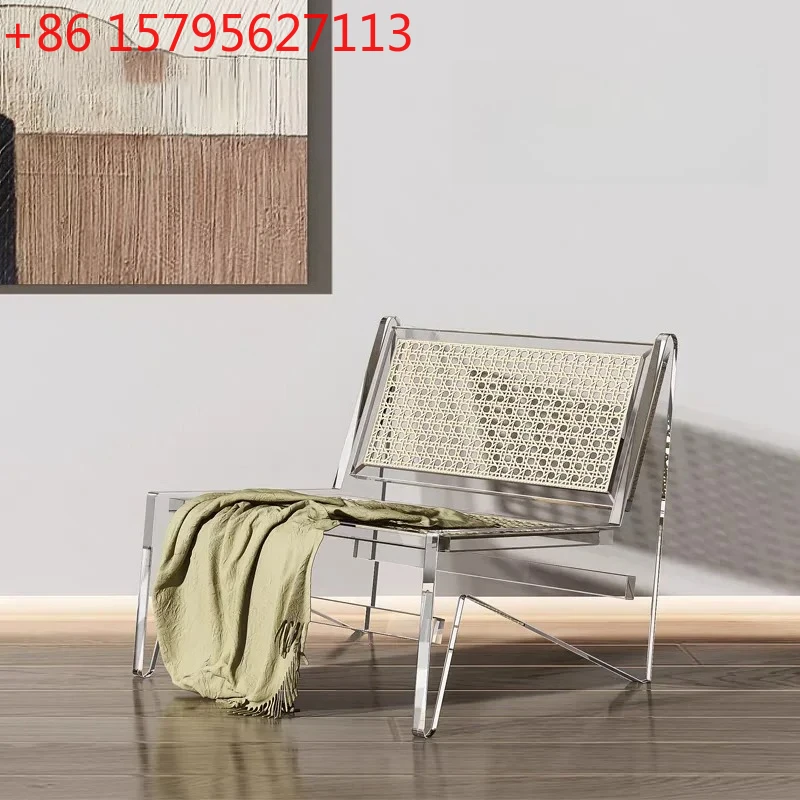 

Acrylic sofa chair designer living room special-shaped single crochet rattan casual lazy fashion high-end