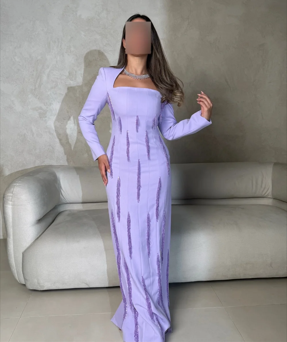 

Customized Sizes Available Jersey Sequined Beading Straight Long Dresses Bespoke Occasion Elegant High Quality